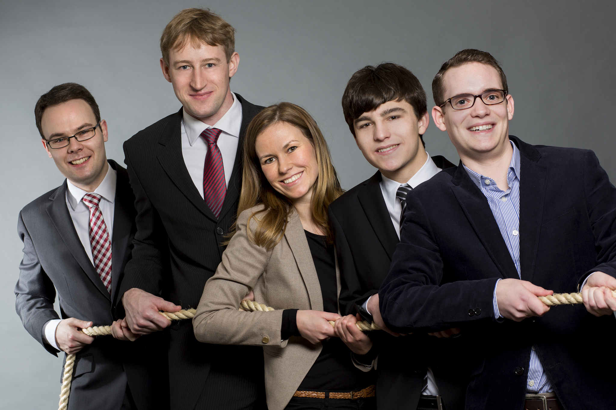 Thomas Eusterfeldhaus, Jrgen Knipping, Christina Hoffs, Lukas Behrendt und Julian Kiefmann (v.l.)